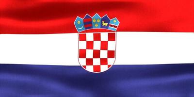 3D-Illustration of a Croatia flag - realistic waving fabric flag photo