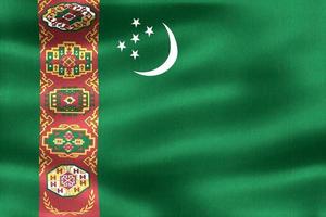 3D-Illustration of a Turkmenistan flag - realistic waving fabric flag photo