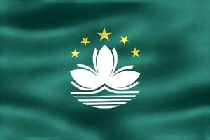 3D-Illustration of a Macao flag - realistic waving fabric flag photo