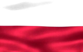 3D-Illustration of a Poland flag - realistic waving fabric flag photo