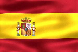 Spain flag - realistic waving fabric flag photo