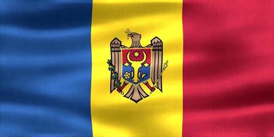 3D-Illustration of a Moldova flag - realistic waving fabric flag photo