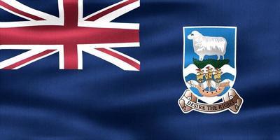 bandera de las islas malvinas - bandera de tela ondeante realista foto