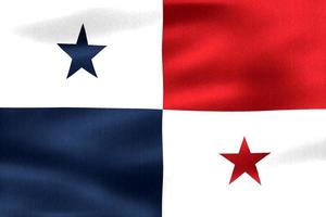 3D-Illustration of a Panama flag - realistic waving fabric flag photo