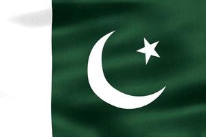 3D-Illustration of a Pakistan flag - realistic waving fabric flag photo