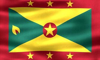 Grenada flag - realistic waving fabric flag photo