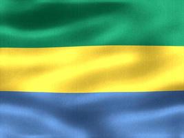 Gabon flag - realistic waving fabric flag photo