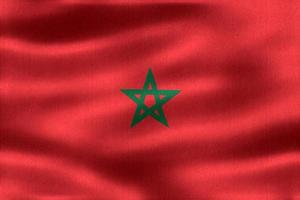 3D-Illustration of a Morocco flag - realistic waving fabric flag photo