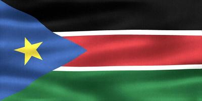 3D-Illustration of a South Sudan flag - realistic waving fabric flag photo