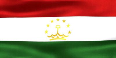 3D-Illustration of a Tajikistan flag - realistic waving fabric flag photo