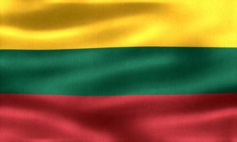 3D-Illustration of a Lithuania flag - realistic waving fabric flag photo