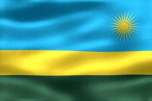 3D-Illustration of a Rwanda flag - realistic waving fabric flag photo