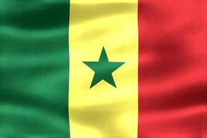 3D-Illustration of a Senegal flag - realistic waving fabric flag photo