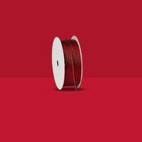 ribbons christmas gift wrapping isolated on red background with clipping path photo