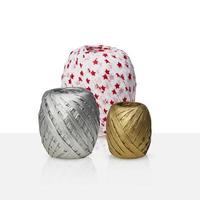 ribbons christmas gift wrapping isolated on white background with clipping path photo