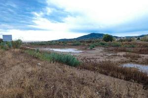 Llobregat river very close to its mouth in the mediterranean sea near the city of Barcelona. photo