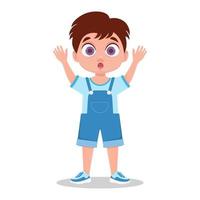 Boy showing shock and amazed expression vector