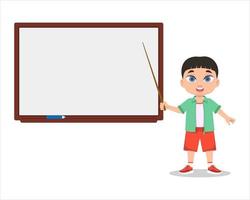 The boy at the white board, without an inscription vector