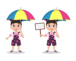 Girl under an umbrella vector