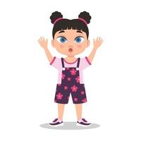 Frightened child, child in shock, afraid vector