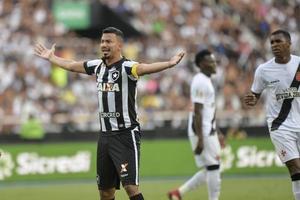 Rio, Brazil - april 01, 2018 -  Rodrigo Lindoso player in match between Botafogo and Vasco by the Carioca Championship in Nilton Santos Stadium photo