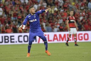 Rio, Brazil - march 28, 2018 -  Diego Alves goal keeper in match between Flamengo and Botafogo by the Carioca Championship in Maracana Stadium photo