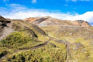 trails in Landmannalaugar in Iceland photo