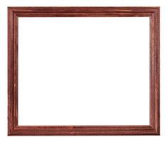 red brown painted narrow wooden picture frame photo