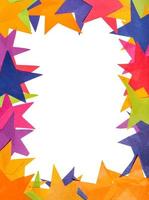 blank space framing by multicolored paper stars photo