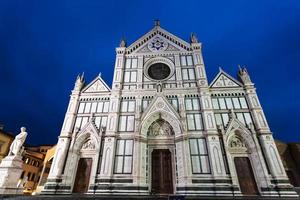 front view of Basilica di Santa Croce in night photo