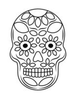 Skull coloring pages for beginners vector