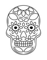 Skull coloring pages for beginners vector