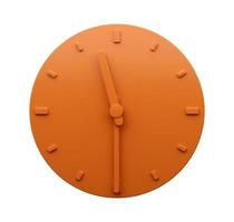 Minimal Orange clock 11 30 Half past Eleven o'clock abstract Minimalist wall clock 23 30 3d Illustration photo