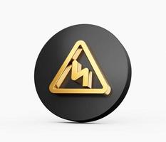 Double bend link icon button symbol isolated on Isolated background 3D illustration photo