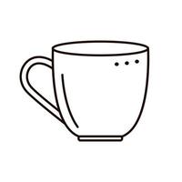 Coffee or tea mug isolated on white background. Doodle style. vector