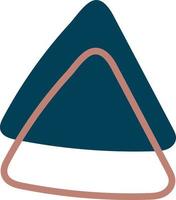 triángulos abstractos azules con borde beige vector