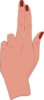 Female Hand with two finger Up vector