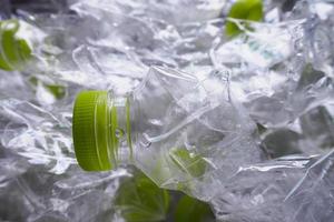 plastic bottles recycle background concept photo