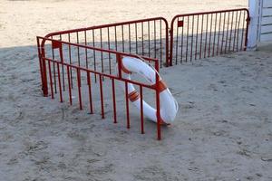 Sandy beach on the Mediterranean Sea in northern Israel. photo