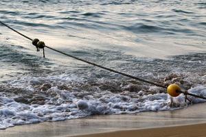 Sandy beach on the Mediterranean Sea in northern Israel. photo