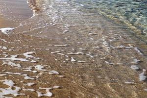 Sandy beach on the Mediterranean Sea in northern Israel. photo