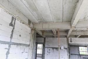 reinforced concrete slabs of residential house building under construction photo