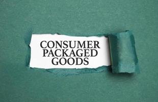 CPG - Consumer Packaged Goods text written on torn paper photo