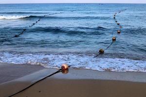 Sandy beach on the Mediterranean Sea in northern Israel. photo