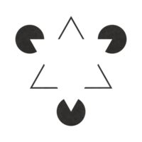 illusion de triangle kanizsa sur fond transparent png