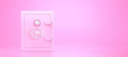 Pink strongbox with code locker. 3d render photo