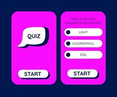 Quiz game test menu template. Quiz game. Vector template.Quiz test lottery millionaire. Old pc style