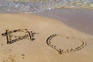 Sandy beach on the Mediterranean Sea in northern Israel. photo