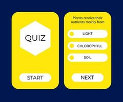 Quiz game test menu template. Quiz game. Vector template.Quiz test lottery millionaire. Old pc style