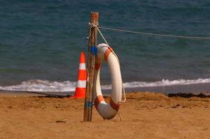 Sandy beach on the Mediterranean Sea in northern Israel. photo